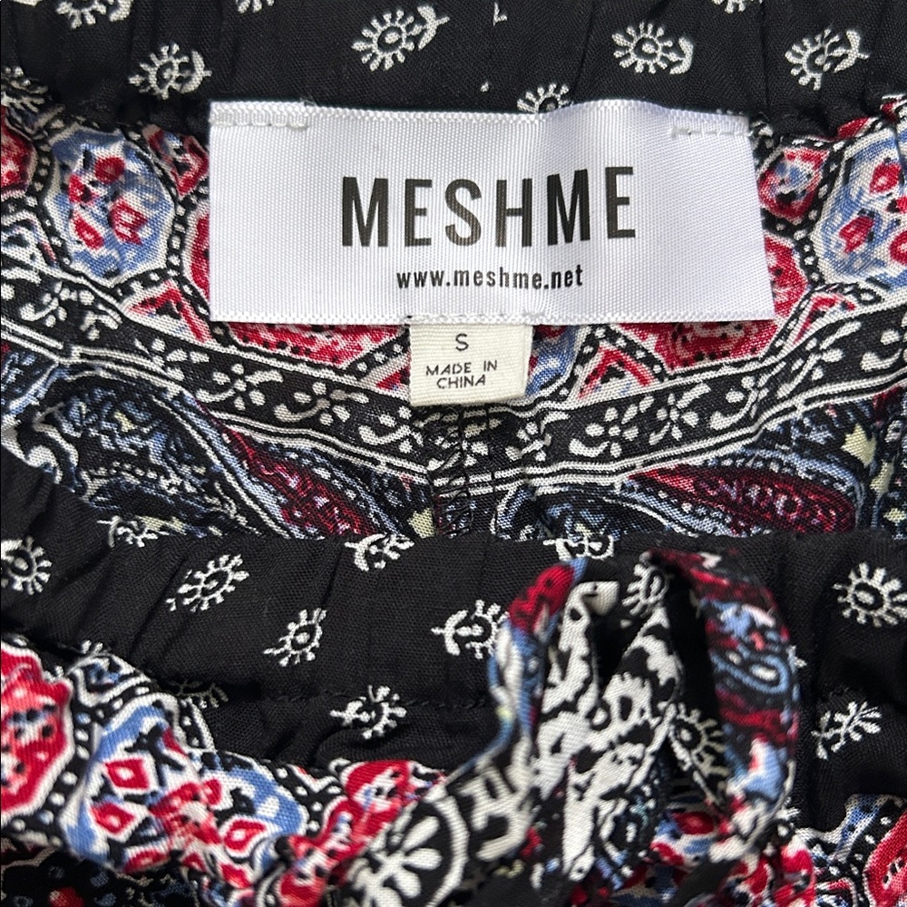 NWOT Meshme | Boho Print Lightweight Shorts | S | waist 13” - Picture 5 of 12